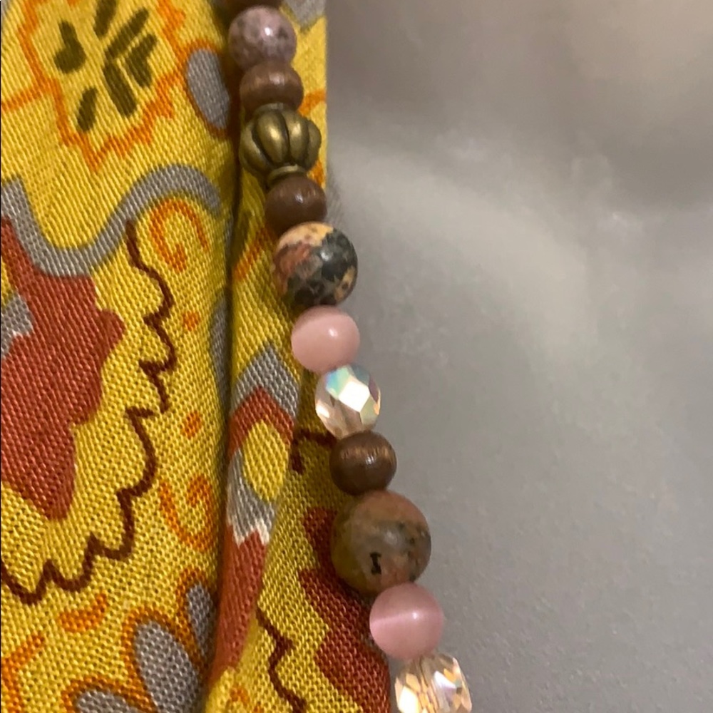 Handcrafted Pewter Buddha Rhodonite Necklace Set - Picture 7 of 7